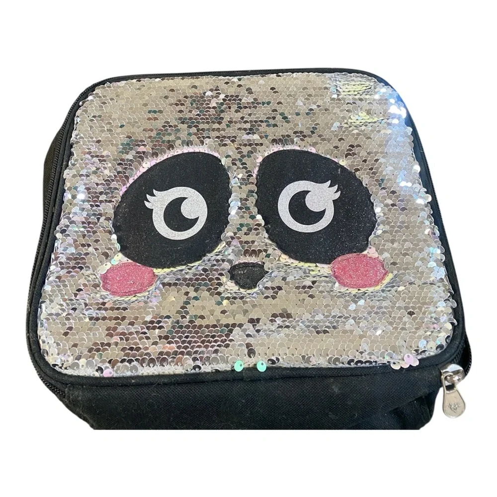 Justice Silver Sequin Panda Bag